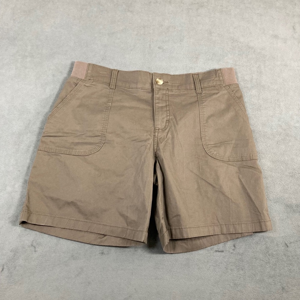 Lee Riders Womens Brown Midrise Stretch Comfort Waist Shorts Size 12 M